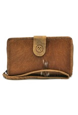 Hide & Stitches Leather Wallets - Leather Purse with Cowhide brown-white