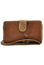 Hide & Stitches Leather Wallets - Leather Purse with Cowhide brown-white