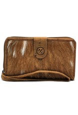 Hide & Stitches Leather Wallets - Leather Purse with Cowhide brown-white