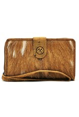 Hide & Stitches Leather Wallets - Leather Purse with Cowhide brown-white