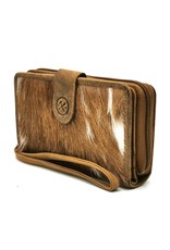 Hide & Stitches Leather Wallets - Leather Purse with Cowhide brown-white