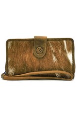 Hide & Stitches Leather Wallets - Leather Purse with Cowhide brown-white