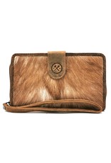 Hide & Stitches Leather Wallets - Leather Purse with Cowhide brown-white