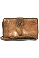 Hide & Stitches Leather Wallets - Leather Purse with Cowhide brown-white