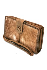 Hide & Stitches Leather Wallets - Leather Purse with Cowhide brown-white