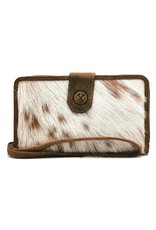 Hide & Stitches Leather Wallets - Leather Purse with Cowhide brown-white