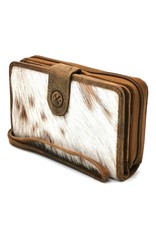 Hide & Stitches Leather Wallets - Leather Purse with Cowhide brown-white