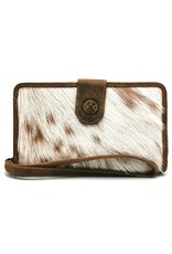 Hide & Stitches Leather Wallets - Leather Purse with Cowhide brown-white