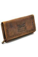 Hunters Leather Wallets - Hunters Purse Western design brown large