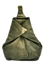 HillBurry Leather backpacks Leather shoppers - HillBurry Crossbody-Sling bag Washed Leather olive green