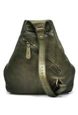 HillBurry Leather backpacks Leather shoppers - HillBurry Crossbody-Sling bag Washed Leather olive green