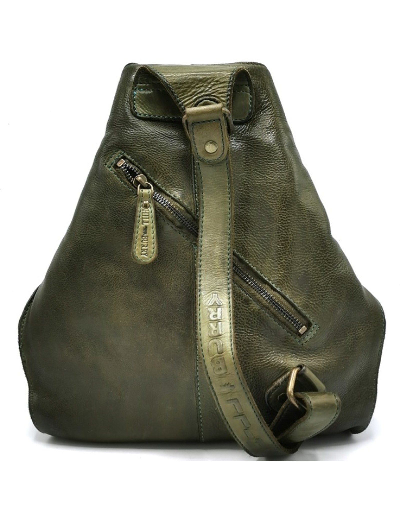 HillBurry Leather backpacks Leather shoppers - HillBurry Crossbody-Sling bag Washed Leather olive green