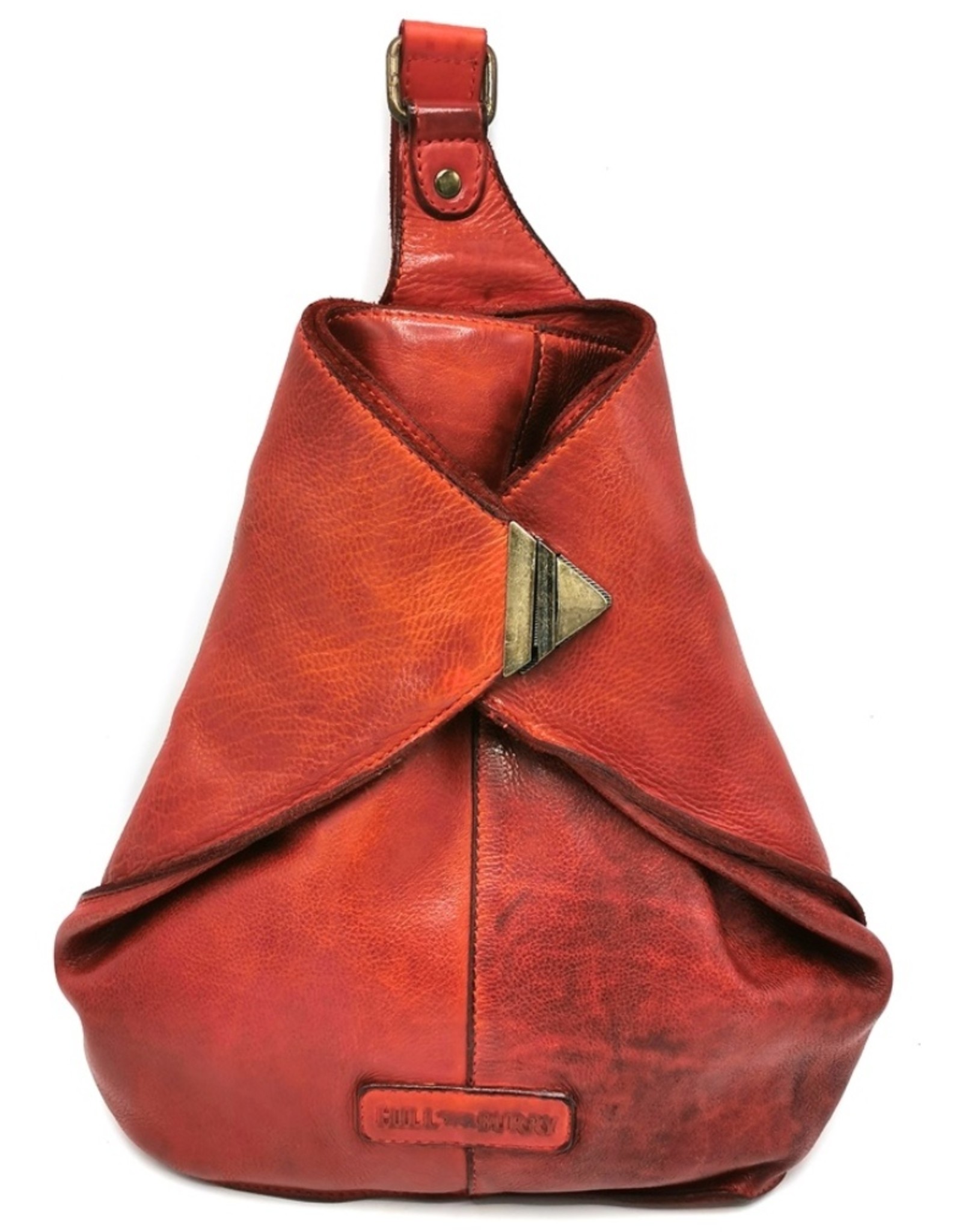 HillBurry Leather backpacks Leather shoppers - HillBurry Crossbody-Sling bag Washed Leather red