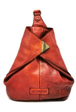 HillBurry Leren rugzakken Leren shoppers - HillBurry Crossbody-Sling bag Gewassen Leer rood