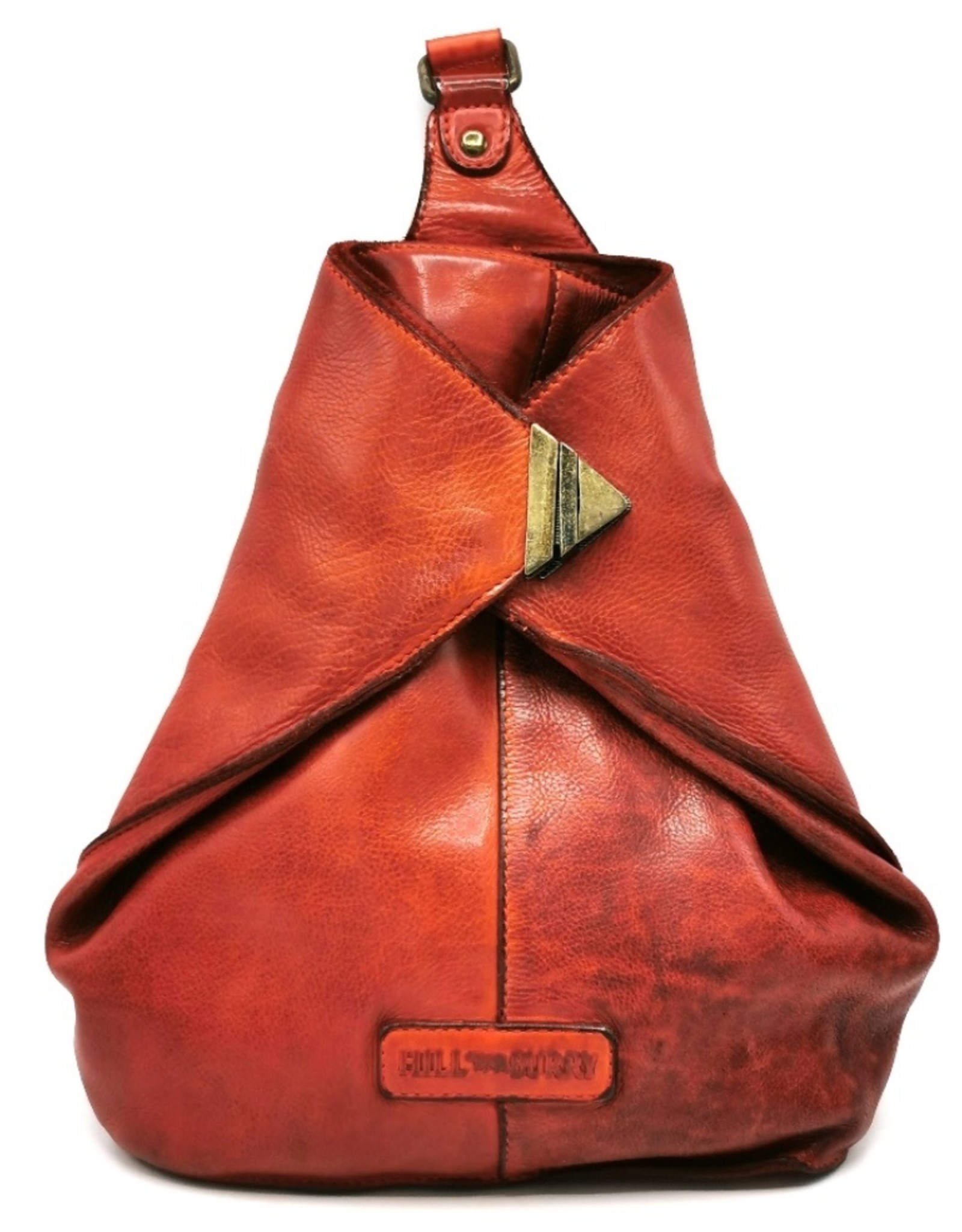 HillBurry Leather backpacks Leather shoppers - HillBurry Crossbody-Sling bag Washed Leather red