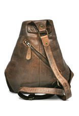 HillBurry Leather backpacks Leather shoppers - HillBurry Crossbody-Sling bag Washed Leather brown