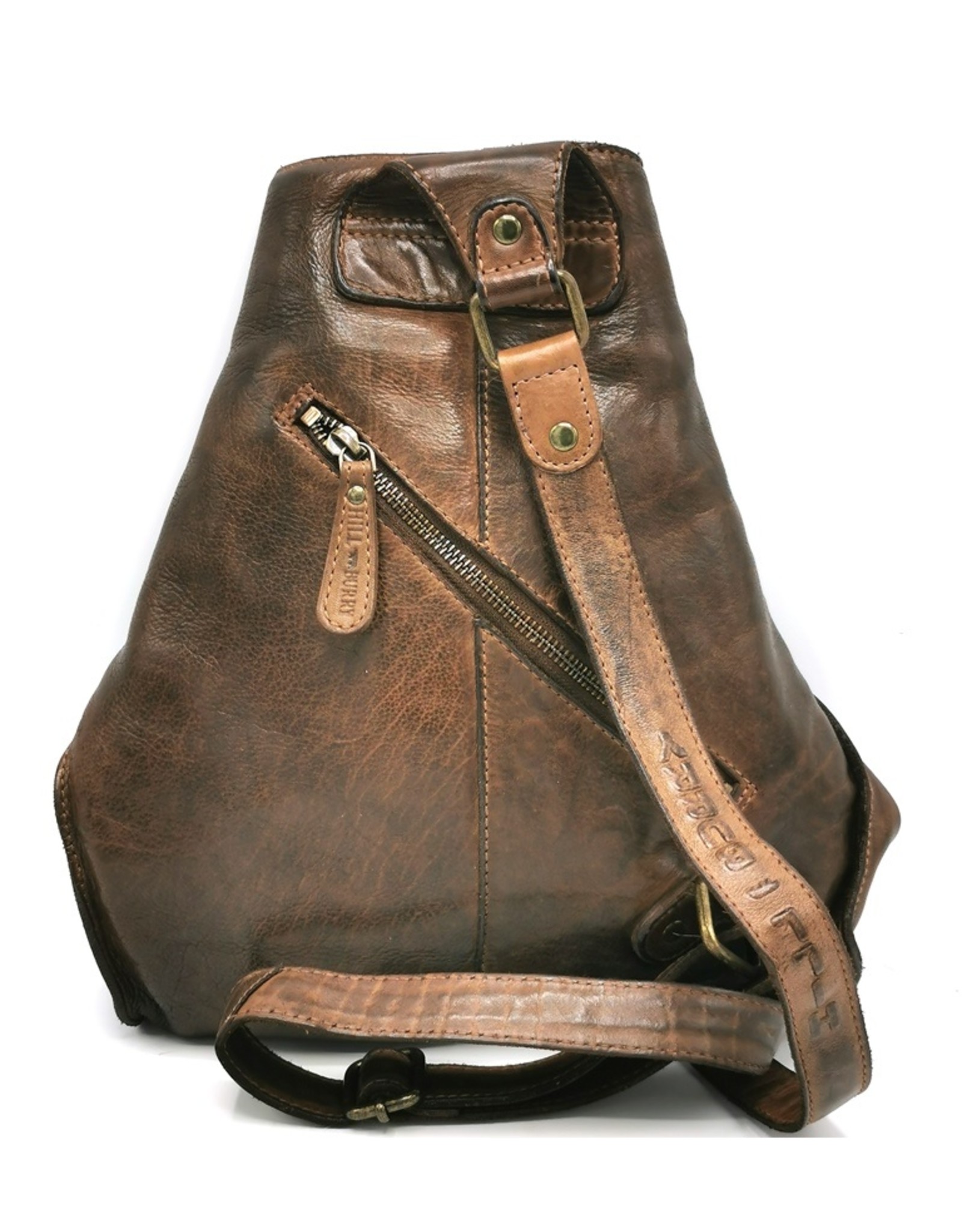 HillBurry Leather backpacks Leather shoppers - HillBurry Crossbody-Sling bag Washed Leather brown