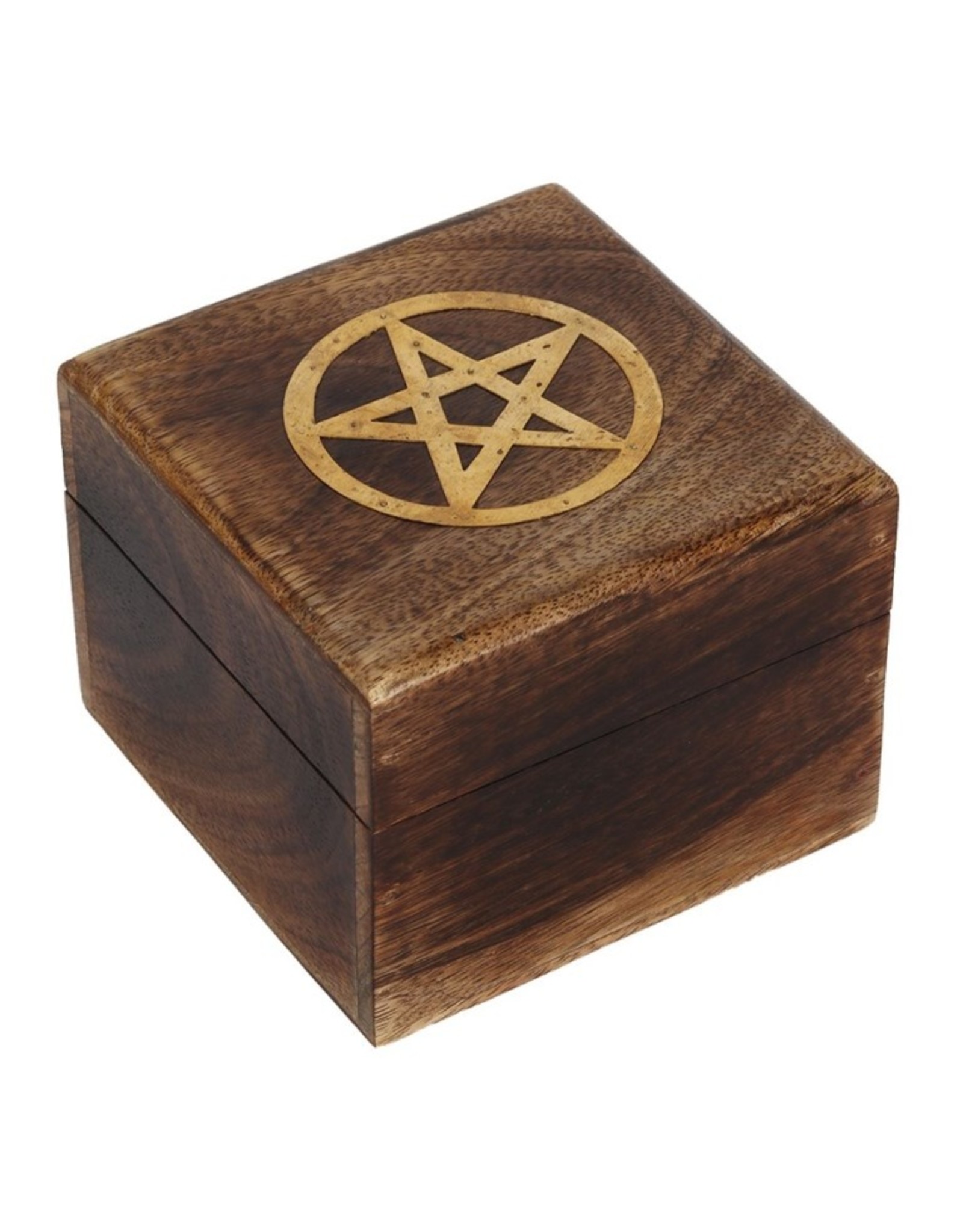 Trukado Miscellaneous - Pentagram Brass Inlay Wooden Box with 16 Bottles the Alchemist