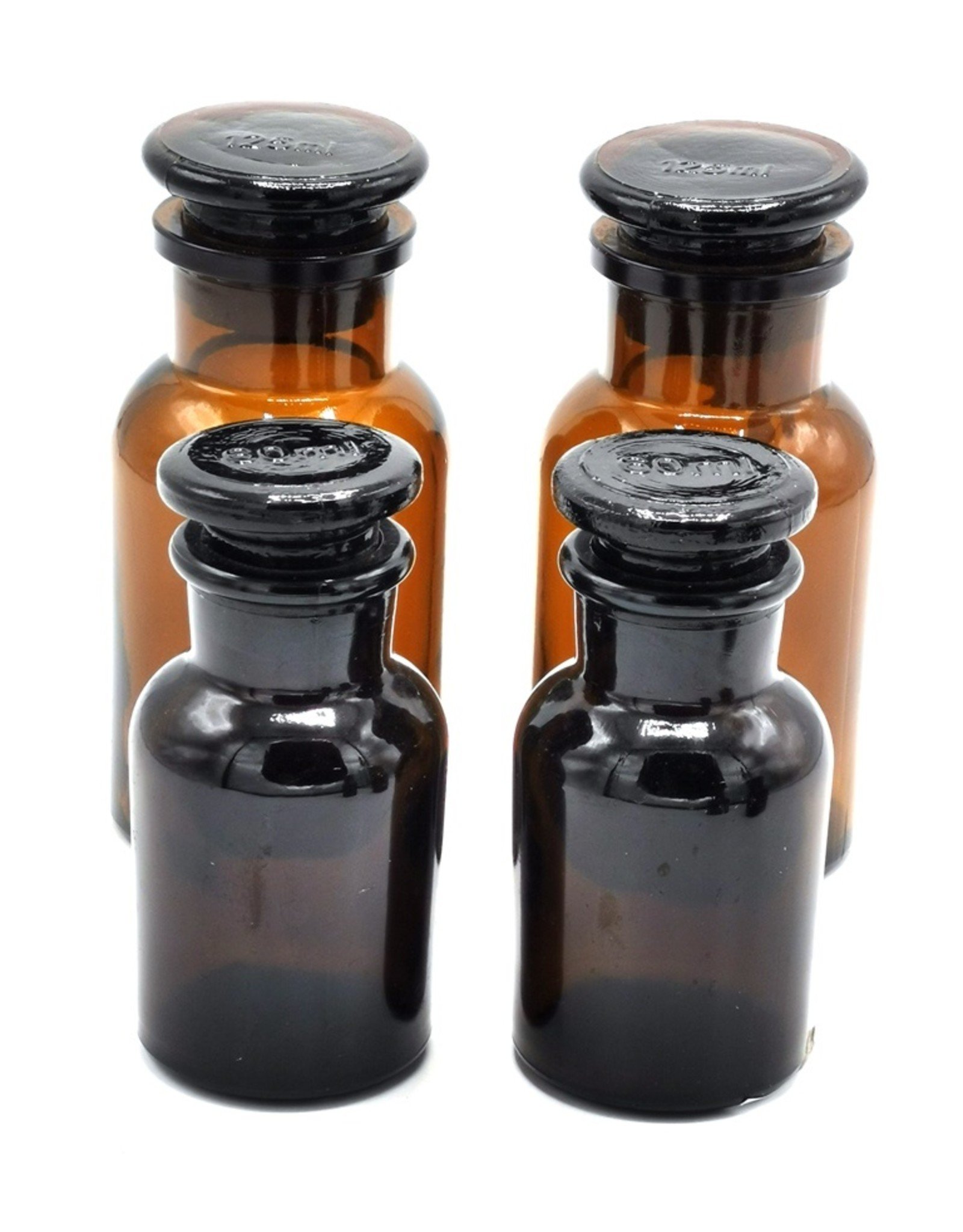 Trukado Miscellaneous - Apothecary bottle Brown glass 60ml - 125ml Set of 4