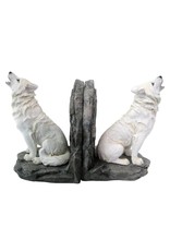 VG Giftware & Lifestyle - White Wolves Bookends