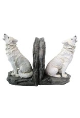 VG Giftware & Lifestyle - White Wolves Bookends