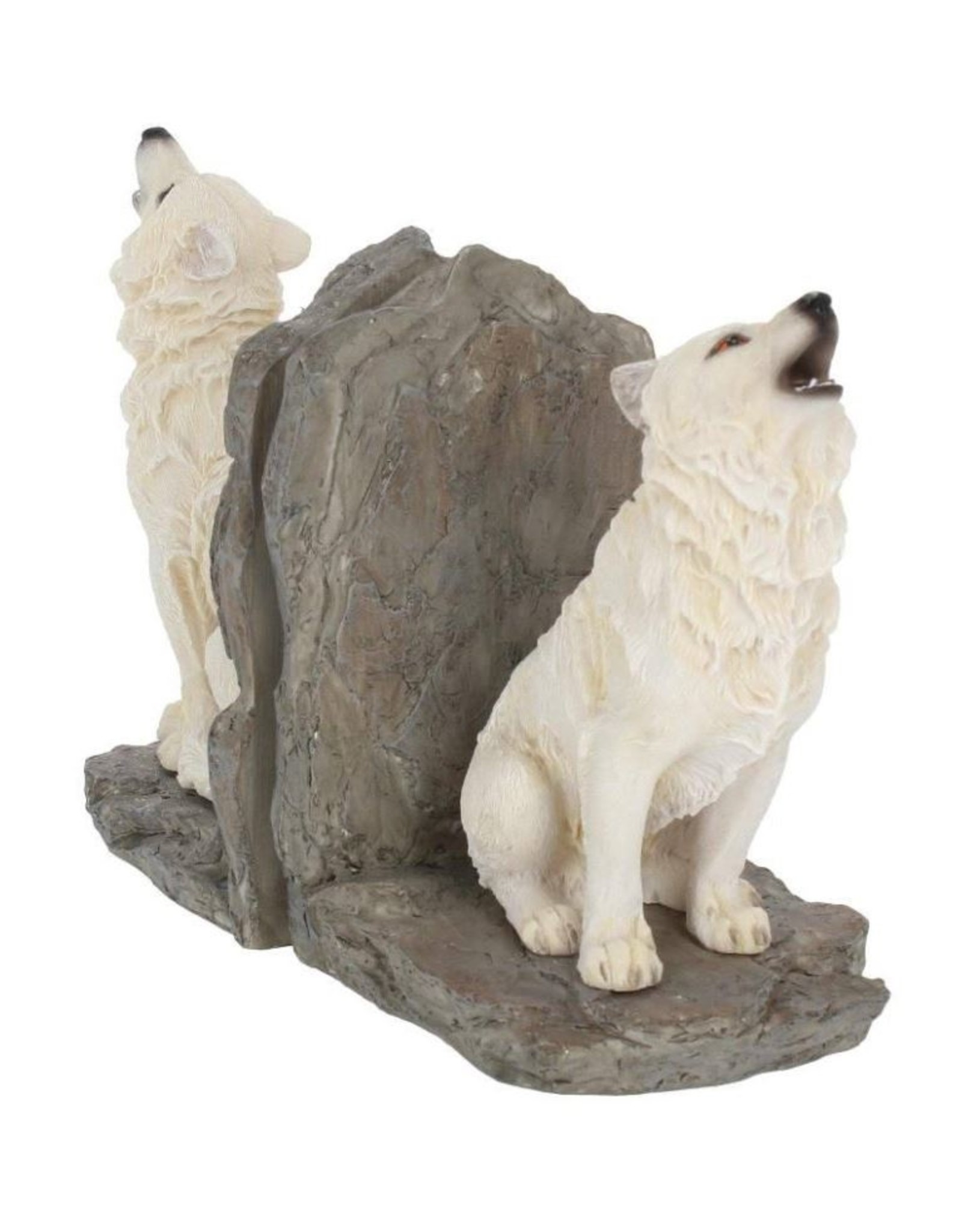 VG Giftware & Lifestyle - White Wolves Bookends