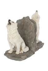 VG Giftware & Lifestyle - White Wolves Bookends