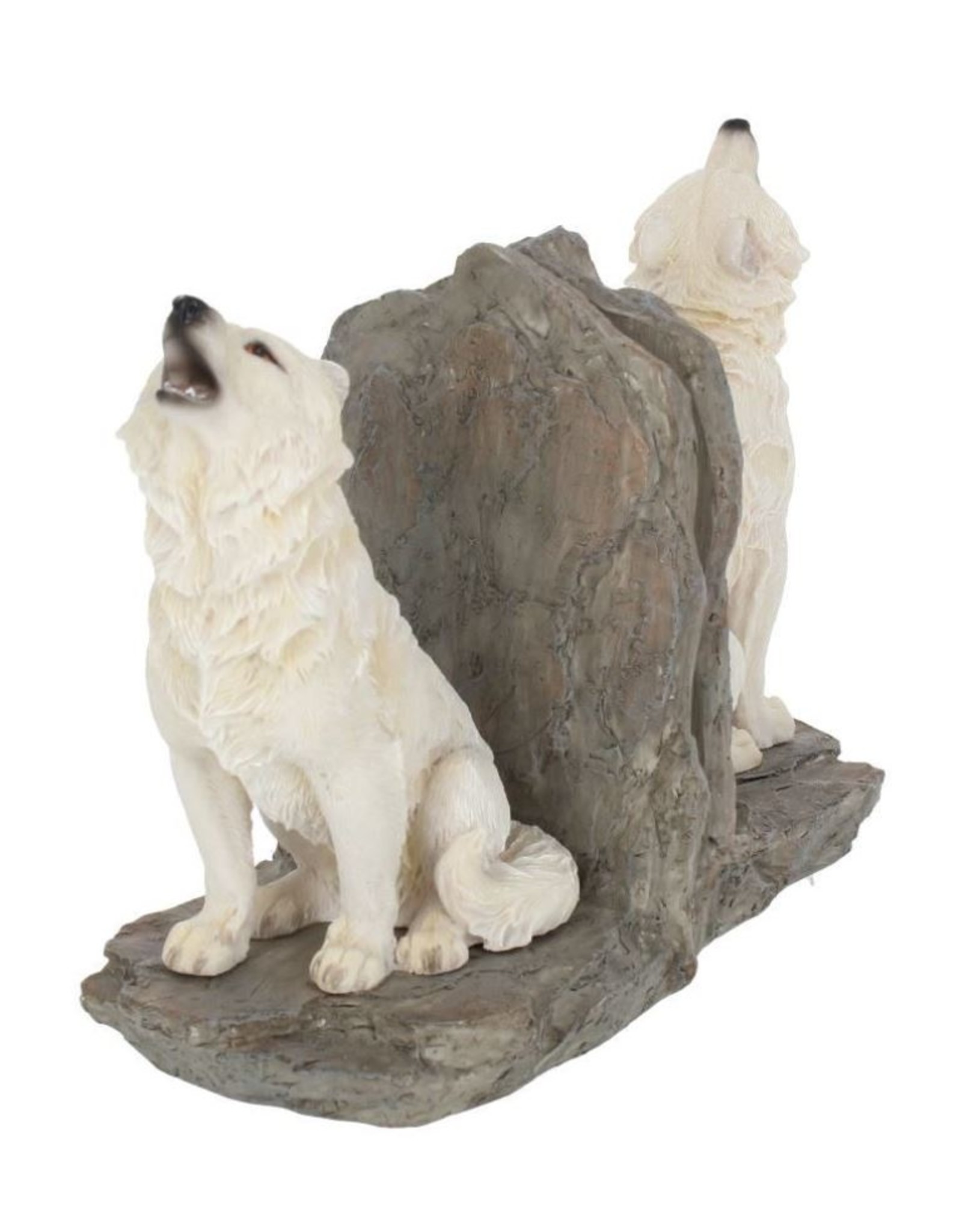 VG Giftware & Lifestyle - White Wolves Bookends