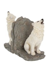 VG Giftware & Lifestyle - White Wolves Bookends