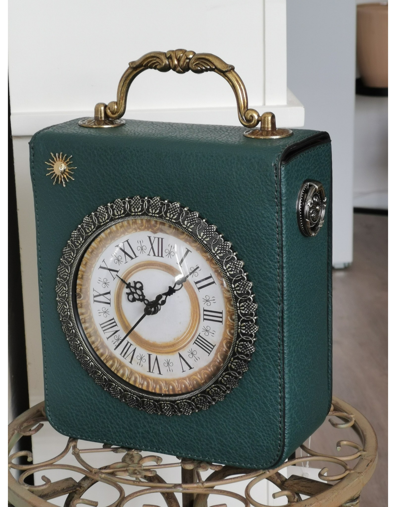 Magic Bags Retro tassen Vintage tassen - Retro Handtas met Echt Werkende Klok en Borduurwerk