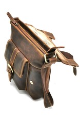 Hunters Leren schodertassen Leren crossbody tassen - Hunters crossbody tas met "M" omslag bruin