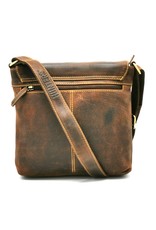 Hunters Leren schodertassen Leren crossbody tassen - Hunters crossbody tas met "M" omslag bruin