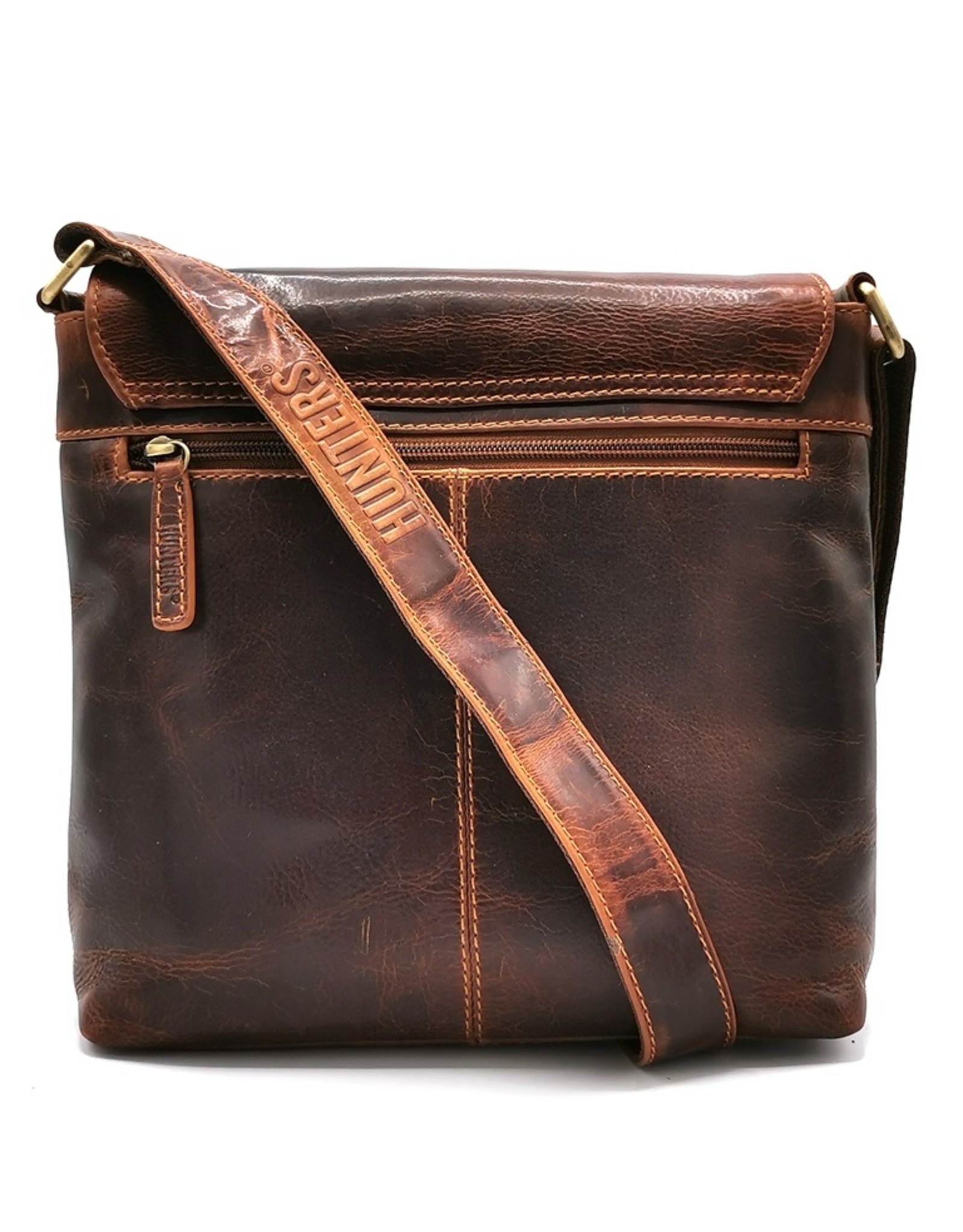 Hunters Leren tassen - Hunters Crossbody tas met 'M' omslag  Vintage