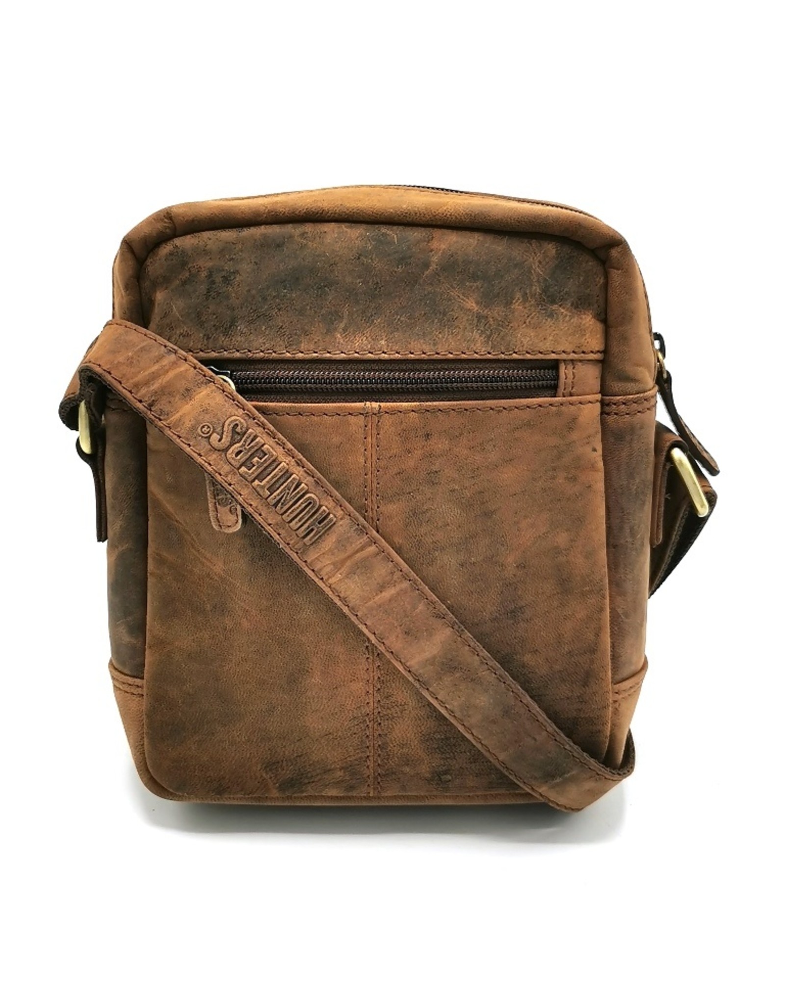 Hunters Leren tassen - Hunters Schoudertas-crossbody klein  bruin