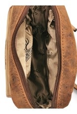 Hunters Leren tassen - Hunters Schoudertas-crossbody klein  bruin