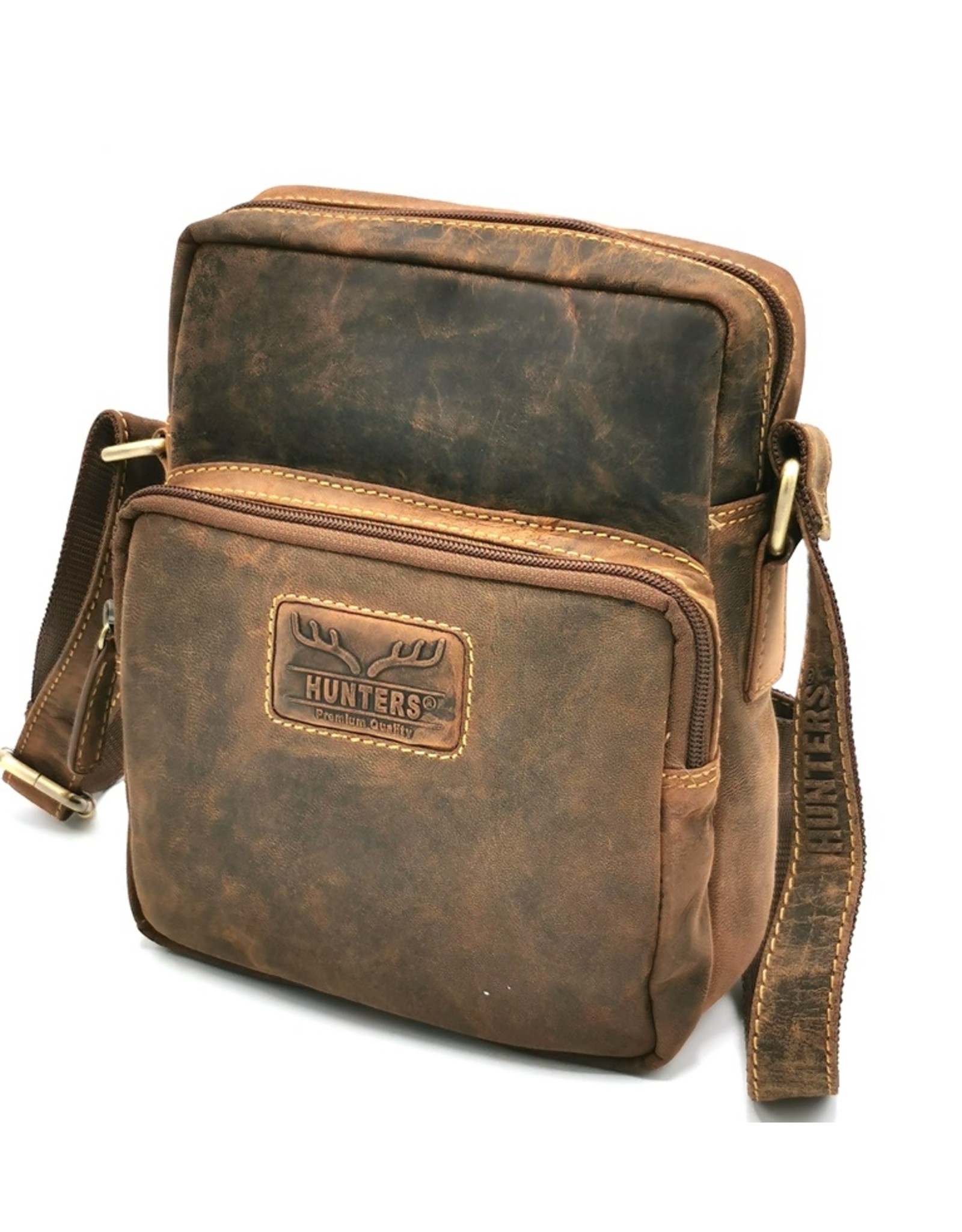 Hunters Leren schoudertassen Leren crossbody tassen - Hunters crossbody Buffelleer rechthoek medium