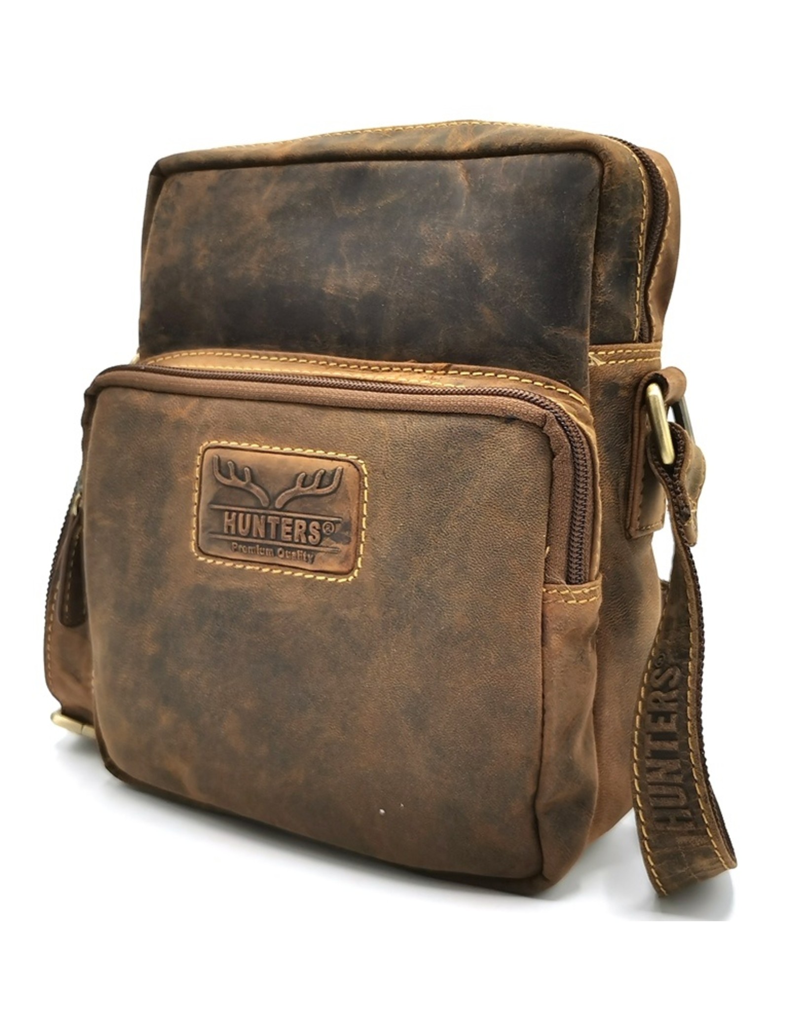 Hunters Leren schoudertassen Leren crossbody tassen - Hunters crossbody Buffelleer rechthoek medium