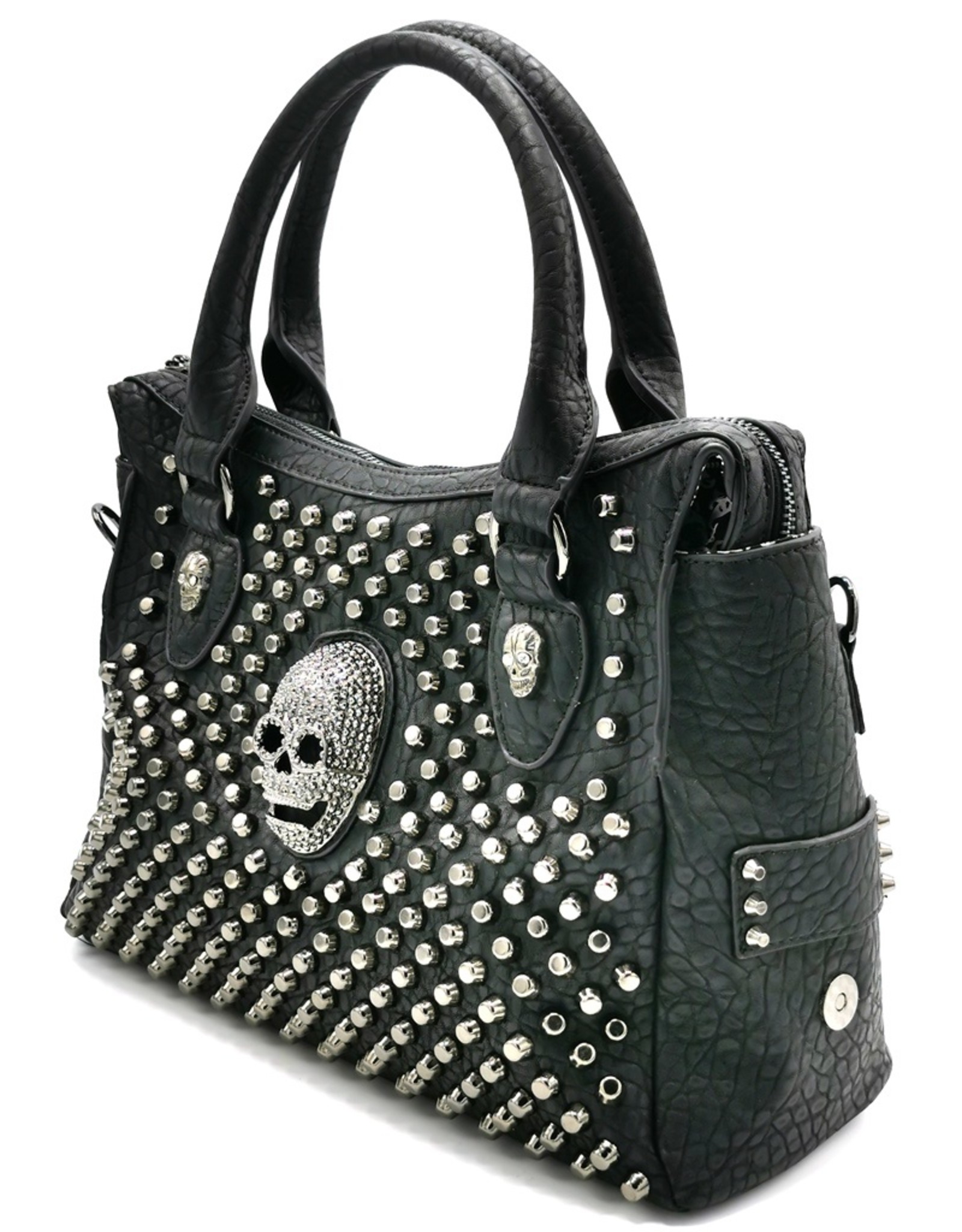 Dark Desire Gothic bags Steampunk bags - Gothic Handbag with metal Skulls and Studs