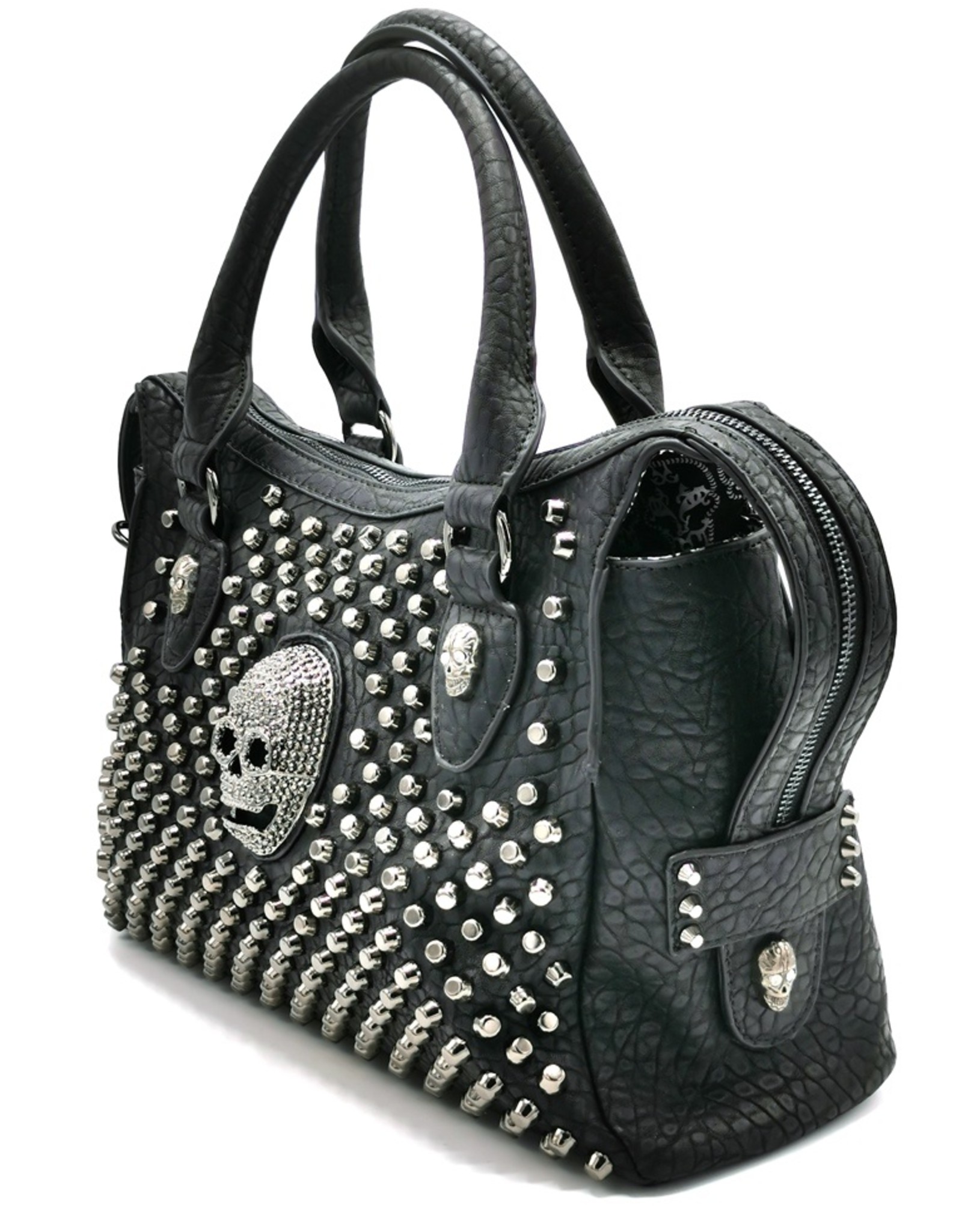 Dark Desire Gothic bags Steampunk bags - Gothic Handbag with metal Skulls and Studs