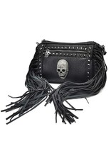 Dark Desire Gothic bags Steampunk bags -  Gothic Shoulder Bag with Metal Skull and Fringes