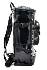 Dark Desire Gothic tassen Steampunk tassen - Ultieme Schedel Rugtas XL zwart lak