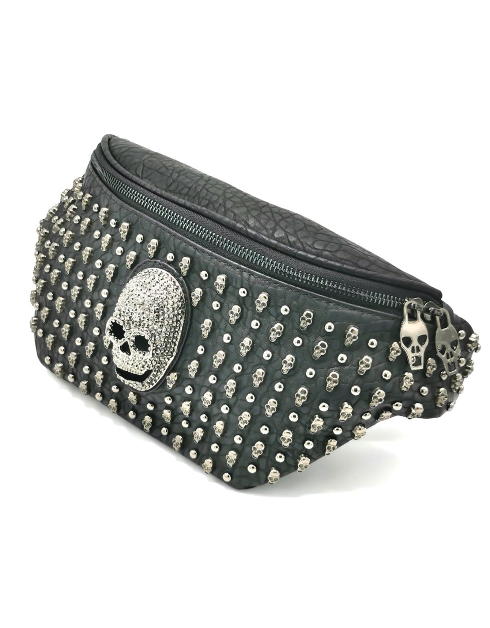 Dark Desire Gothic bags Steampunk bags - Gothic Fanny Bag with Metal Skulls