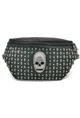 Dark Desire Gothic bags Steampunk bags - Gothic Fanny Bag with Metal Skulls