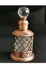 Trukado Miscellaneous -  Mini Parfumfles met Kristallen Dop Vintagelook brons