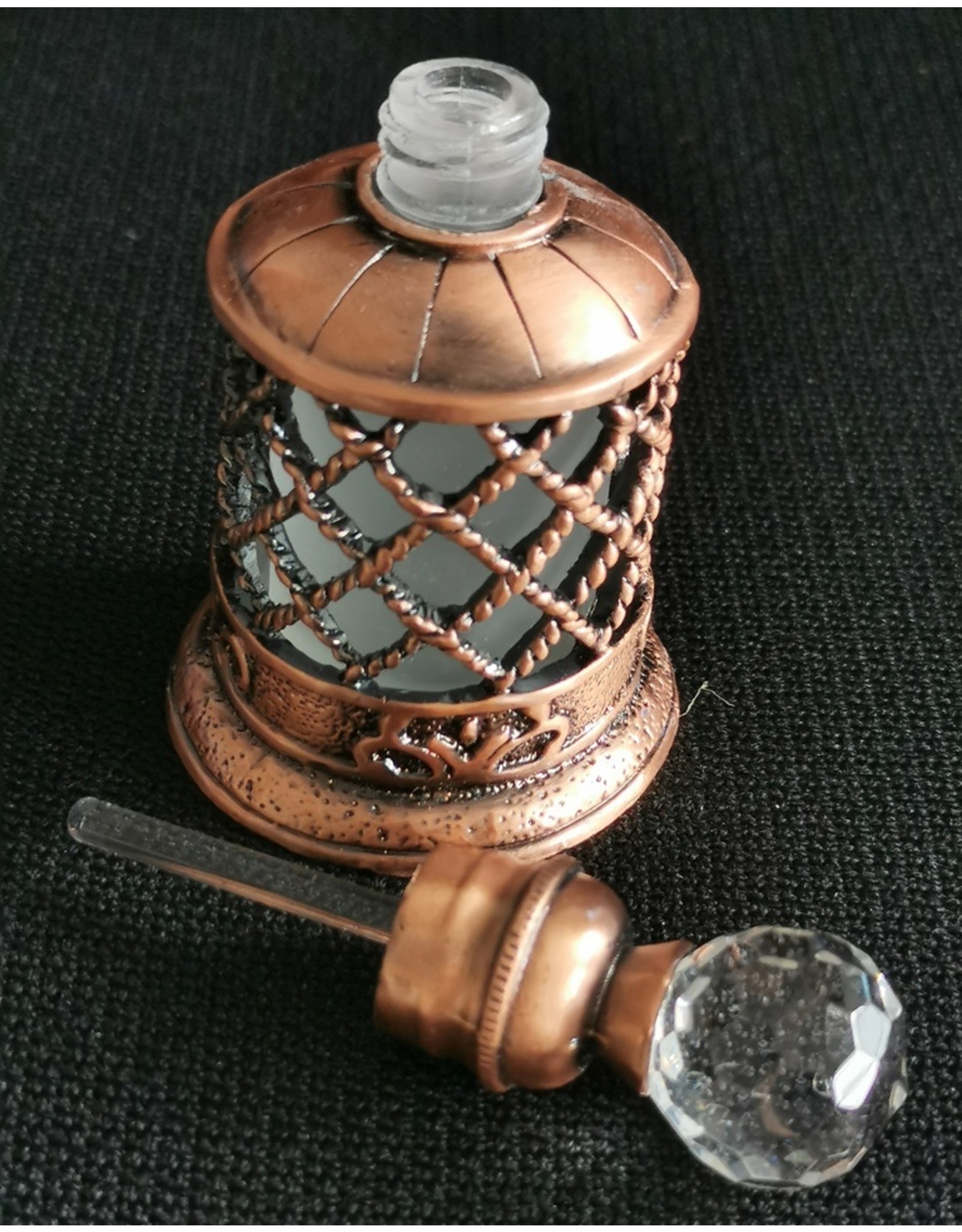 Trukado Miscellaneous - Mini Perfume Bottle with Crystal Cap Vintage look bronze