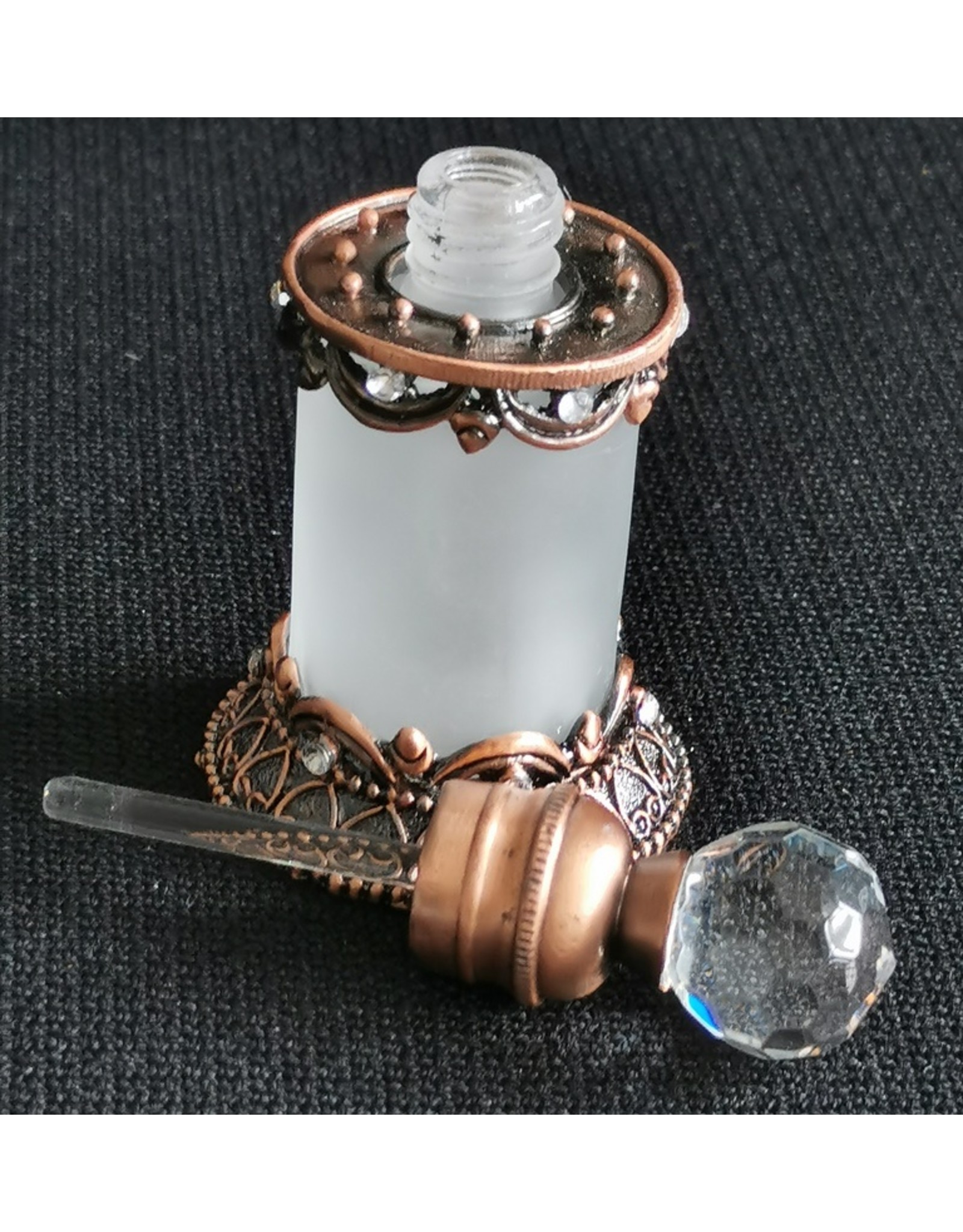 Trukado Miscellaneous -  Vintage Mini Parfumfles met Kristallen en Brons
