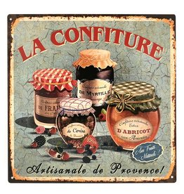 Trukado Vintage Metalen bord La Confiture 30cm x 30cm