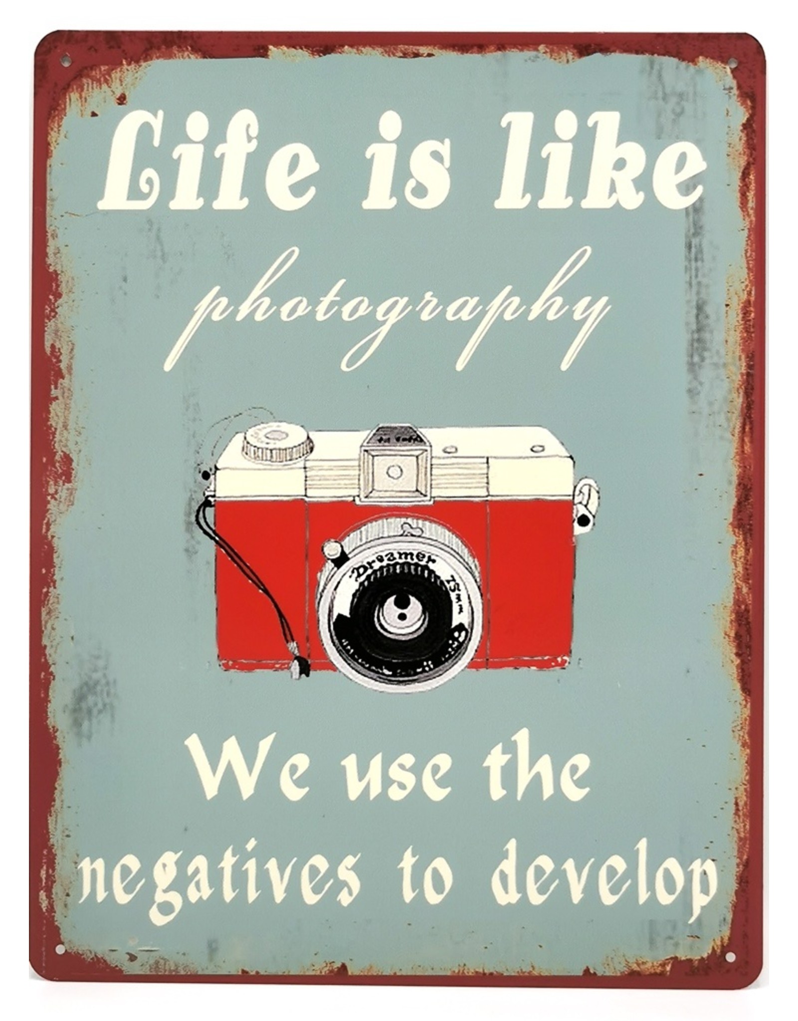 Trukado Miscellaneous - Vintage Metal plaque Life is like Photography