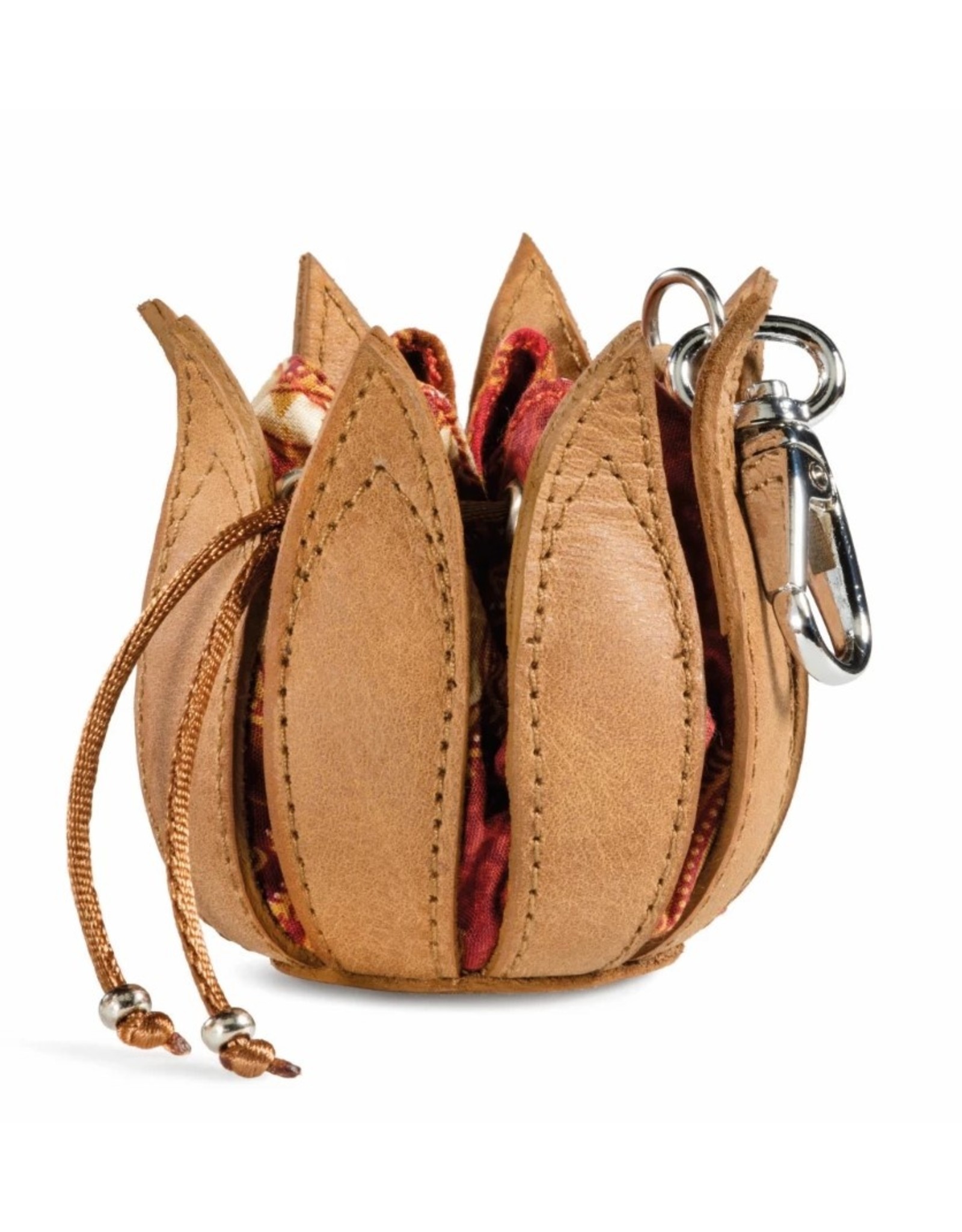 by-Lin Dutch Design Leather Wallets - by-Lin My Little Tulip Leather keychain  "Cognac Bali"