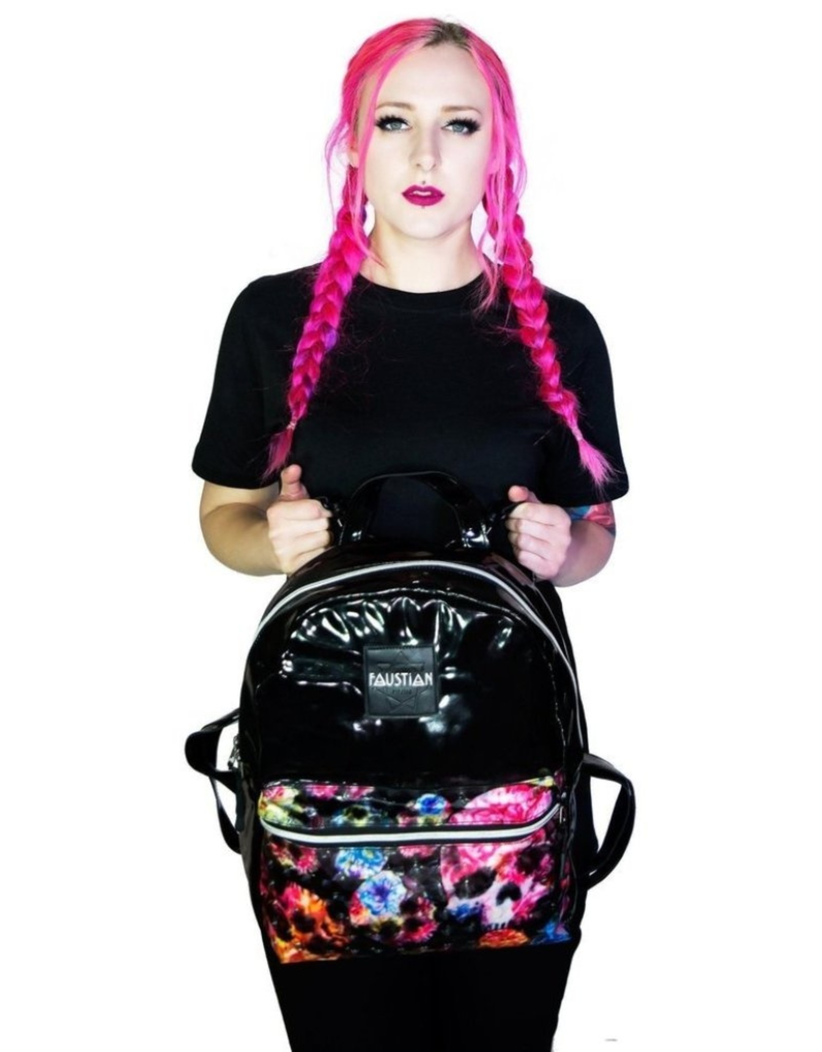 Dr. Faust Gothic bags Steampunk bags - Dr. Faust Flower Skulls Backpack Brat